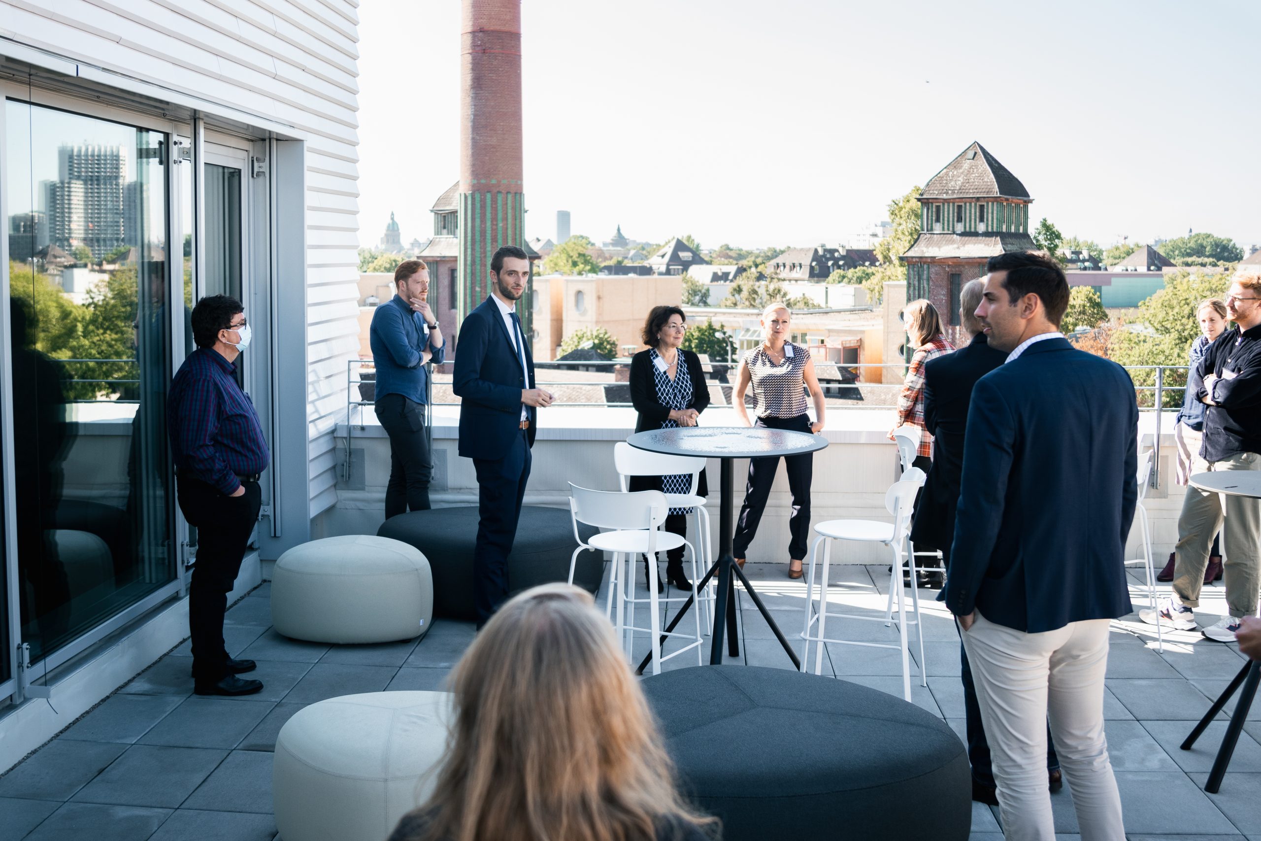 de hub journey event on the rooftop terrace in CUBEX ONE in Mai 2021